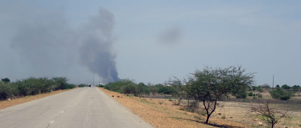 Röpelare efter explosion i norra Sydsudan. 