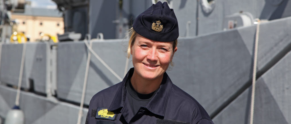 Carin Meldgaard är fartygschef på minröjningsfartyget HMS Vinga.