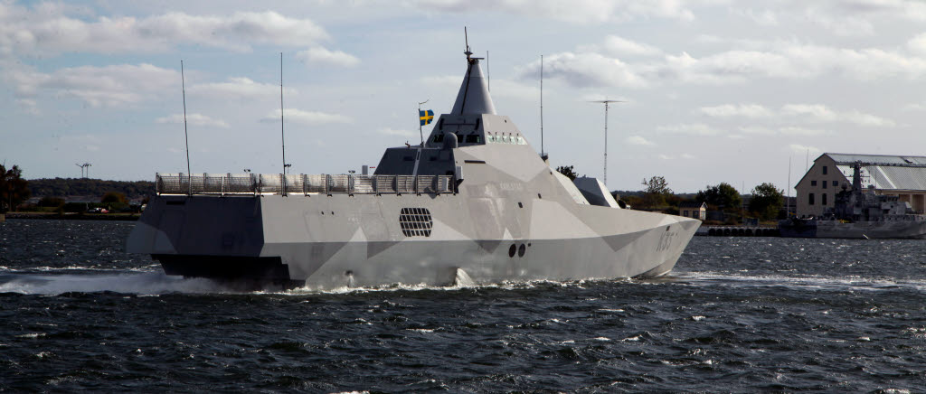 Det blåste rejält när HMS Karlstad kastade loss.