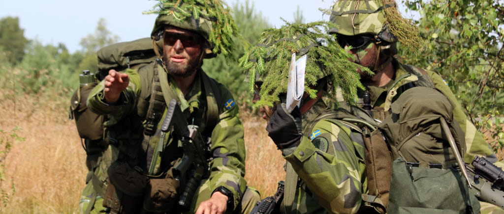 Reservofficerskurs 2 2015 vid Militärhögskolan i Halmstad - ledarskapsövning i fält.