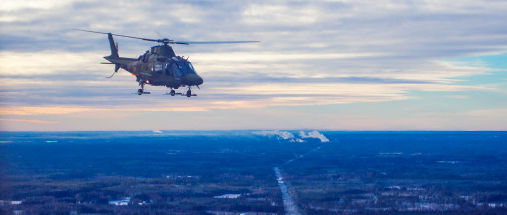 Helikopter 15 under övningen. Foto 