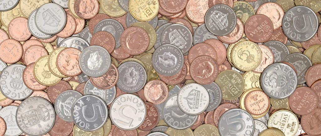 Bild på mynt från riksbanken. 
