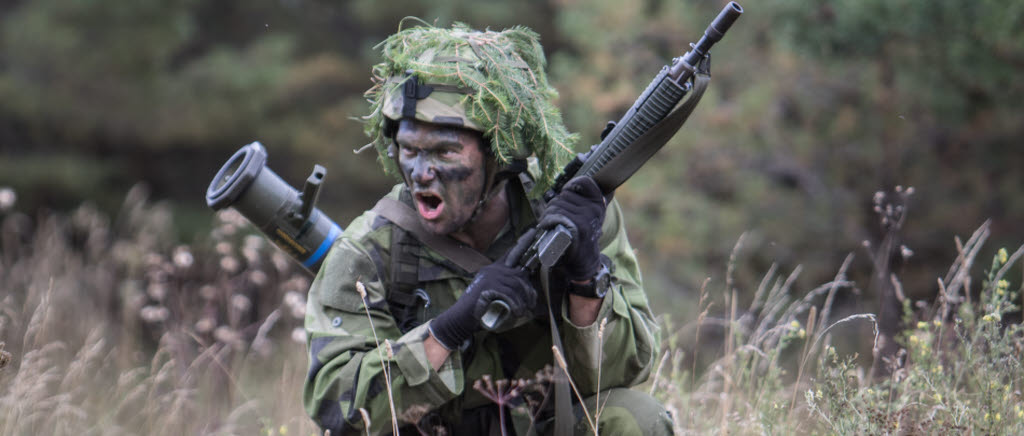 Jägare under eldöverfall av luftvärnsrobot.

Sverige är under attack. På Gotland har fienden har tagit Visby flygplats och även landsatt trupper på ön. Tack vare goda underrättelser finns redan en jägarskvadron från Arméns jägarbataljon på plats och övervakar och rapporterar det som sker, beredda nedkämpa högvärdiga mål på order. Det är scenariot i jägarbataljonens krigsförbandsövning som pågår på Gotland v535 och 536