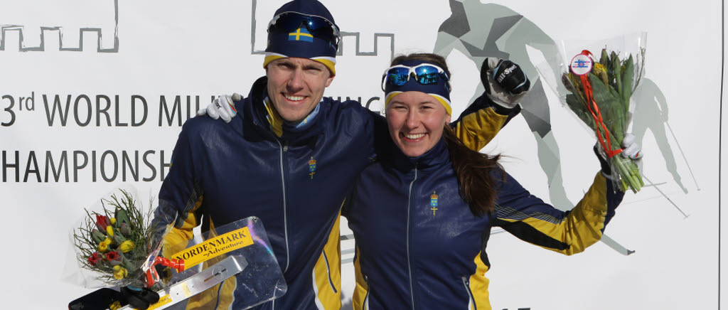 Guld och silver till Sverige vid skidorienteringen i Militära skid-VM i Boden 2015.