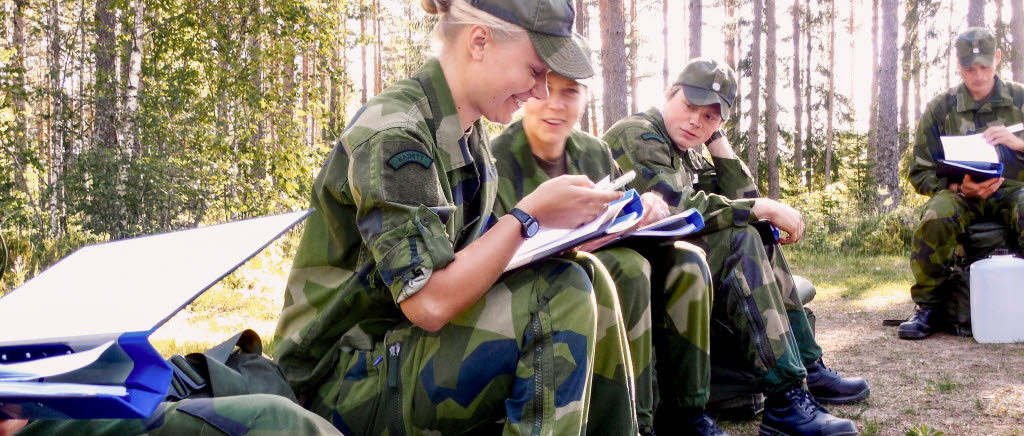 Kadetter på Reservofficersutbildningen vid Militärhögskolan Halmstad.