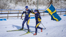 Rasmus och Evelina Wickbom, världsmästare i skidorientering under militära skid-VM i Boden 2023.