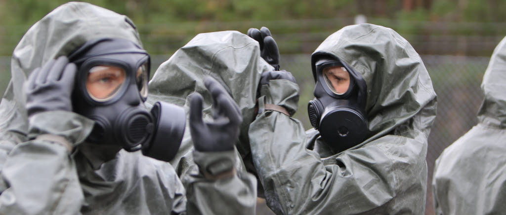 Grundkurs CBRN i Bodens garnison, oktober 2015.