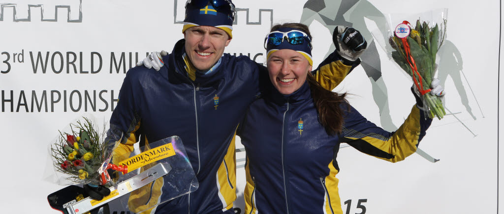 Guld och silver till Sverige vid skidorienteringen i Militära skid-VM i Boden 2015.