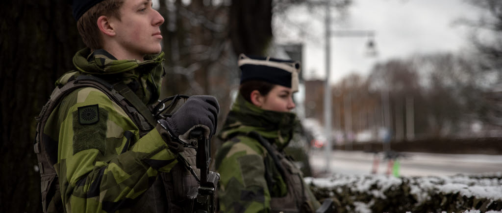 Livgardets livbataljon övar skydd och bevakning vid Högkvarteret och Kavallerikasern. 