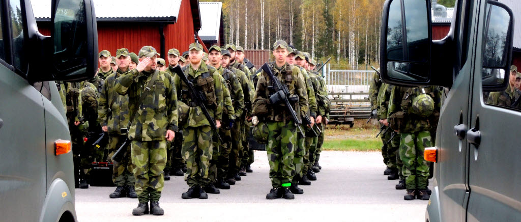 Insatskompaniet ur Sannahedsbataljonen lämnar av på torsdagsmorgonen. 