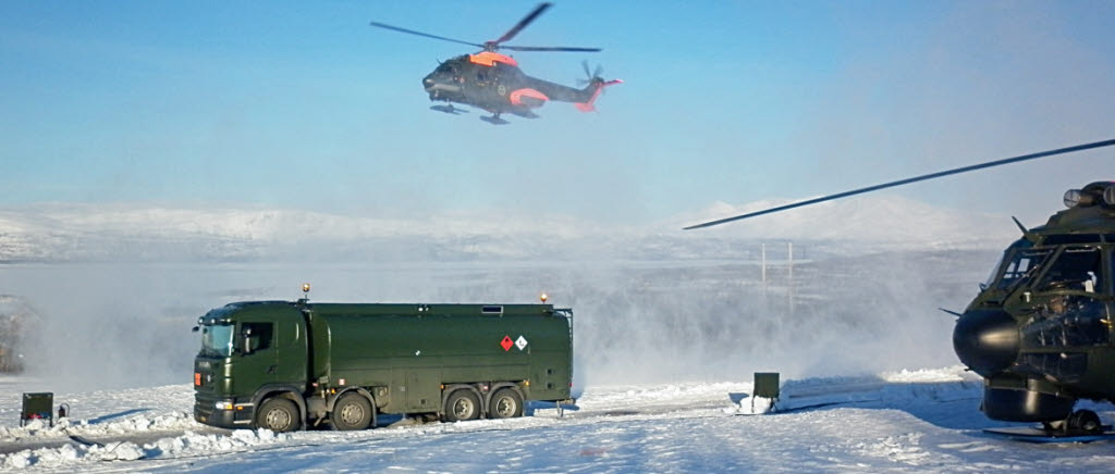 Mars 2014. Fjällflygning Abisko med Helikopterflottiljen. Samövning 234.underhållsplutonen upprättade Farp.