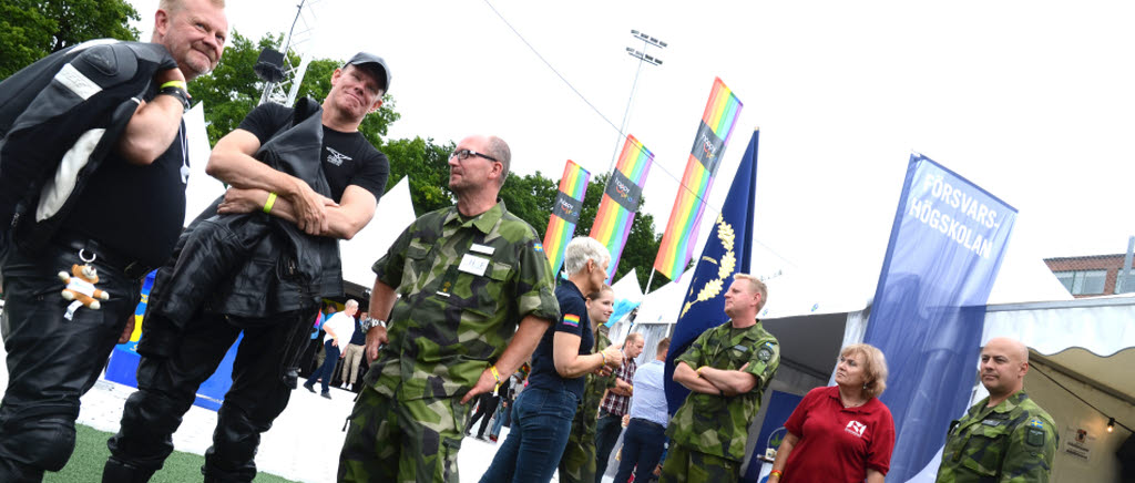 Försvarsmaktens monter i Pride Park, Östermalms IP