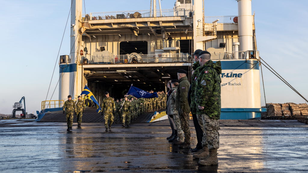 Delar ur den svenska bataljonen landstiger i Lettland. 