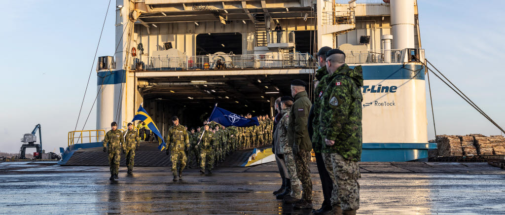 Delar ur den svenska bataljonen landstiger i Lettland. 