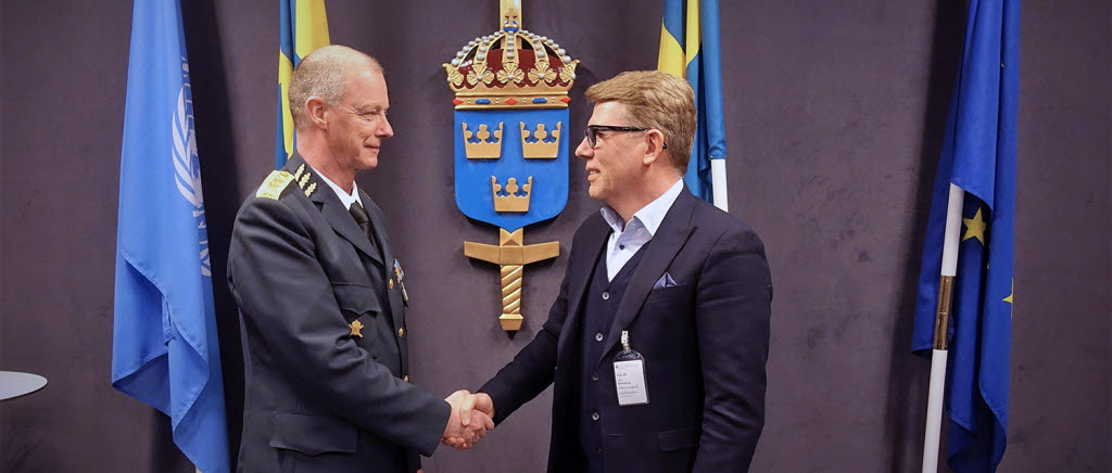 Avsiktsförklaring mellan Försvarmakten och Nobina om kompetensförsörjning.
Personaldirektör Klas Eksell och Nobinas VD Jan Bosaeus.