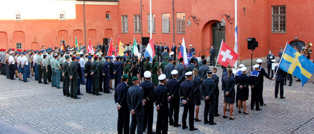 Opening Ceremony of 48th World Military Lifesaving Championships at Halmstad Castle.
All the teams in the courtyard.