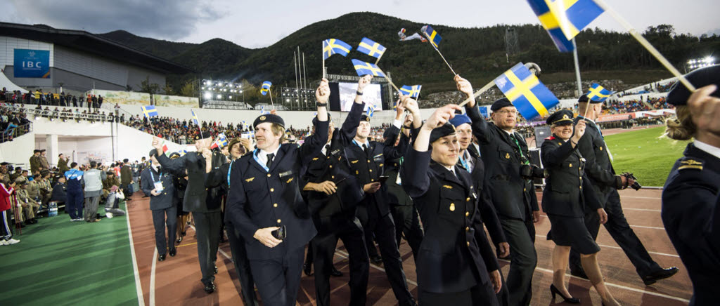 World Military Games 2015 i Sydkorea. Svenska truppen vid invidningen.