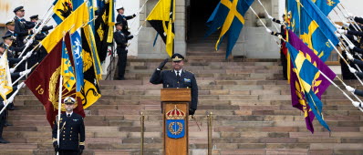 Ceremoni för byte av ÖB vid Karlberg