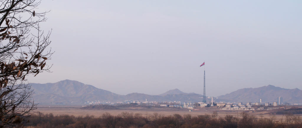 Byn Kijong-dong, DMZ/ Nordkorea, en av de stationära utsändningsplatserna