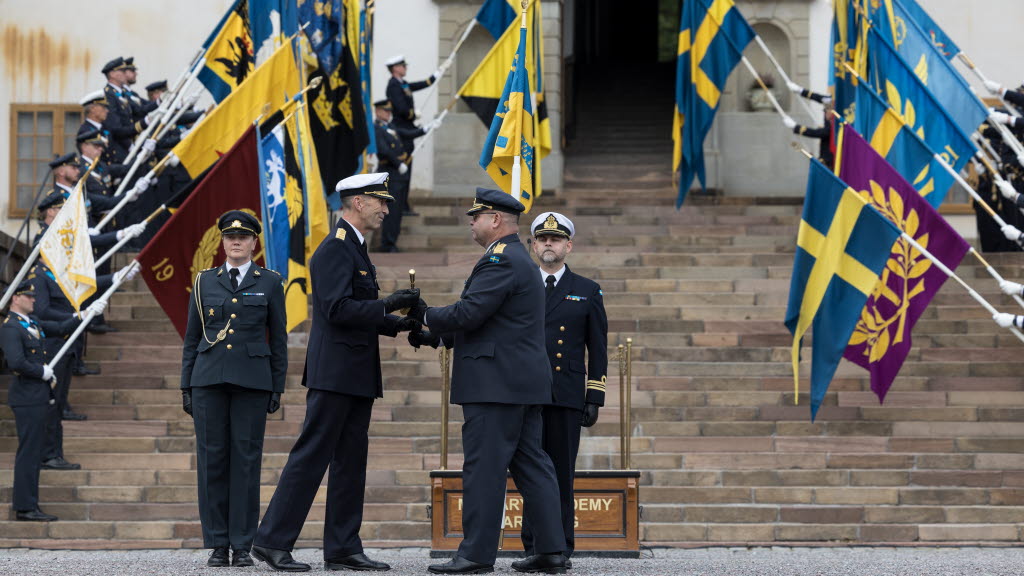 Ceremoni för byte av ÖB vid Karlberg