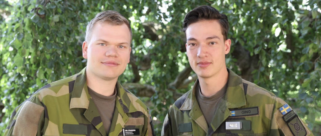 Carl och Gino, K-soldater på Trängregementet.