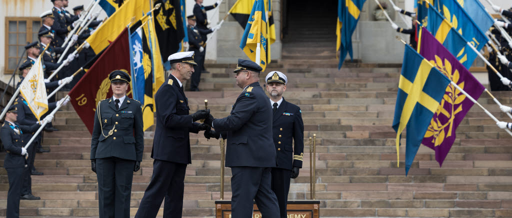 Ceremoni för byte av ÖB vid Karlberg