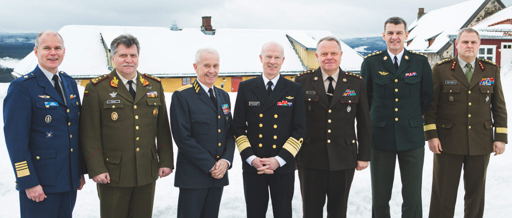 Nordiska och baltiska försvarschefer träffas i Norge, 29-30 jan, 2015.