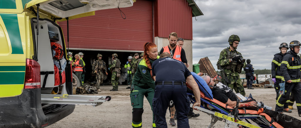 Försvarsmakten övar avancerad sjukvård inom ramen för Totalförsvaret tillsammans med Polisen och civil sjukvård under övning METEOR 22.