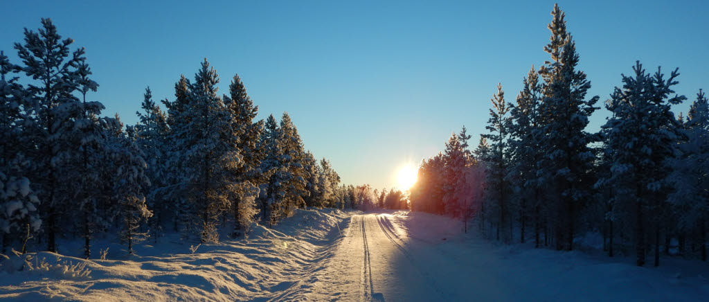 Soluppgång inför en kall dag.