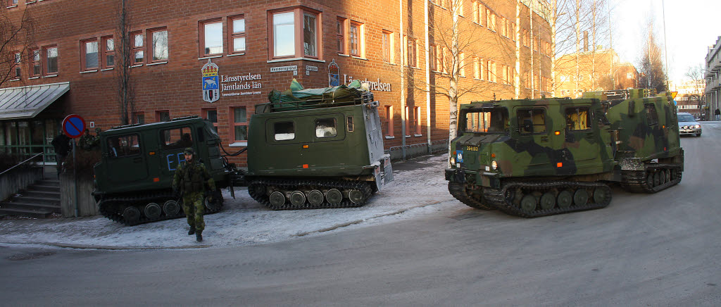 Fältjägarbataljonen under insatsövning i centrala Östersund i slutet av november 2014.