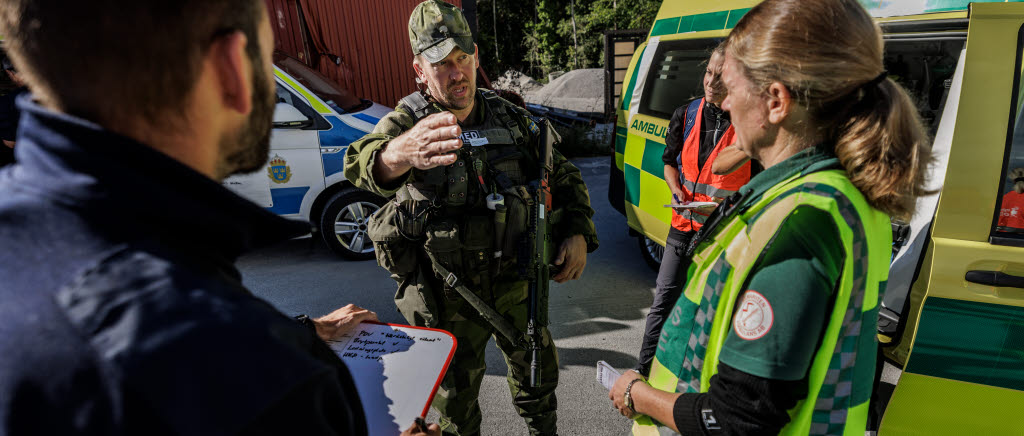 Försvarsmakten övar avancerad sjukvård inom ramen för Totalförsvaret tillsammans med Polisen och civil sjukvård under övning METEOR 22.