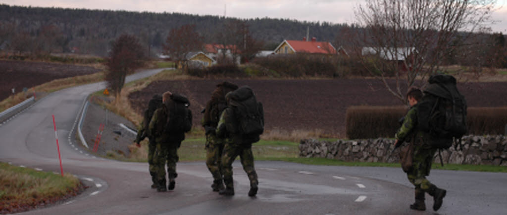 Hunneberg i bakgrunden, första dygnets marsch går mot sitt slut. 