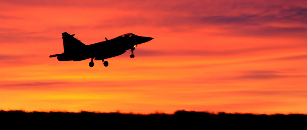 Mörkerflygning Jas 39 Gripen.