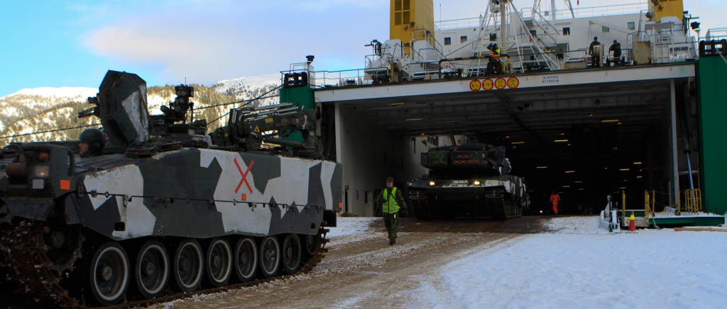 Under söndagen den 28 februari lossades de två transportfartyg som fraktat  320 svenska fordon från Viktoriahamnen i Luleå till övningen Cold response 2016