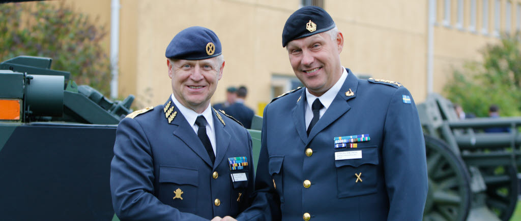 Brigadgeneral Michael Nilsson lämnade över befälet över Markstridsskolan till överste Stefan Smedman under en ceremoni tisdagen den 5 september.