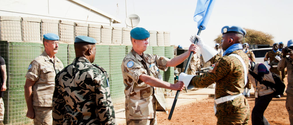 Den svenska brigadgeneralen Stefan Andersson blir MINUSMA:s nye chef för västra sektorn i den FN ledda insatsen i Mali. Ceremoni i Mali.