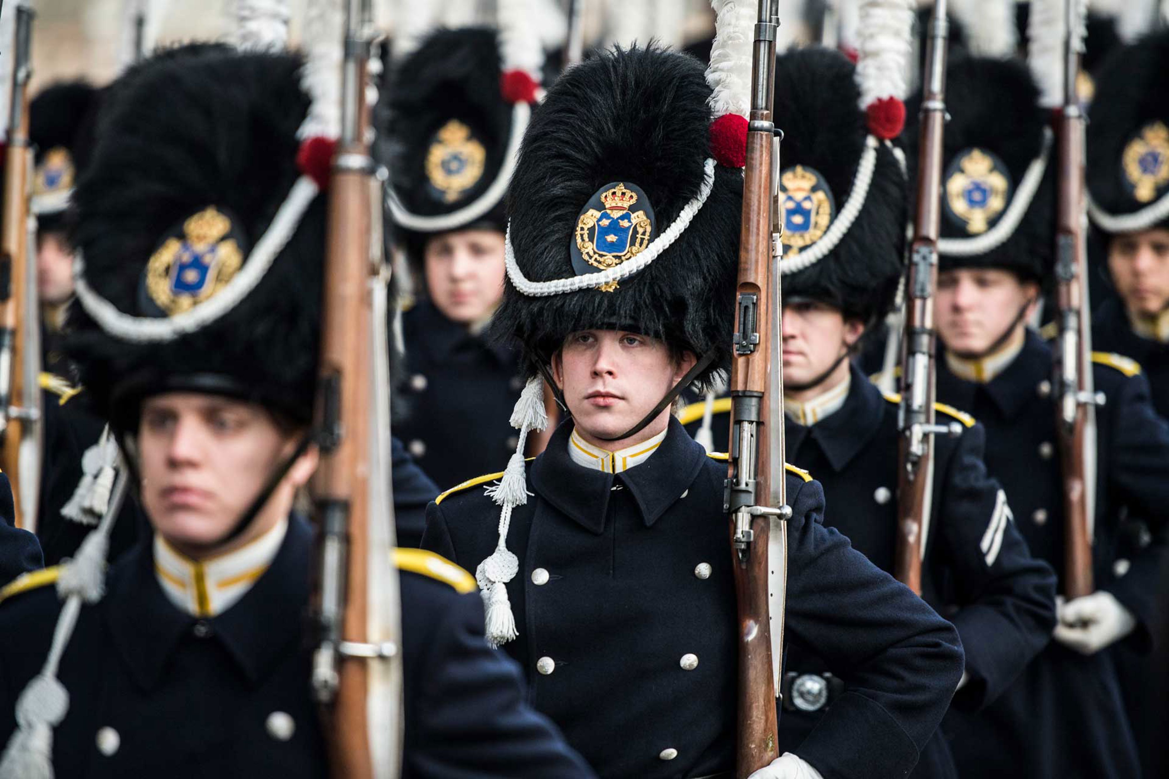 Fanöverlämningsceremoni på Stockholms slott.
